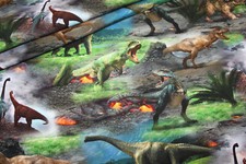 Stenzo Jersey  Stoff grün Dinos Dinosaurier  1m