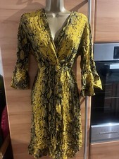 Strandkleid Kleid Senf Gelb Schlangenmuster Grosse M