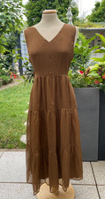Hallhuber Wunderschönes  % 100 Seide Kleid Braun Gr 38