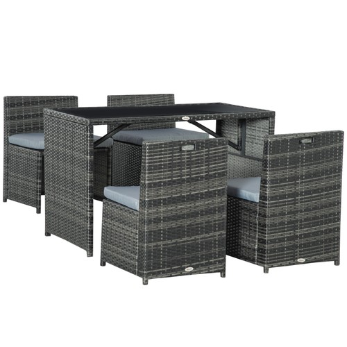 5tlg polyrattan gartenmöbel - polyrattan,