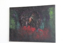 Acrylbild auf Leinwand UNIKAT Abstrakte Kunst "Der Wächter" handgemalt 