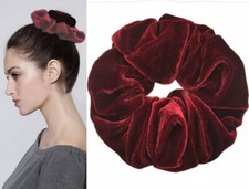 2x Dunkelrot Samt Haargummi Zopfgummi Haarband Scrunchie Zopfband Velour Ø 12cm