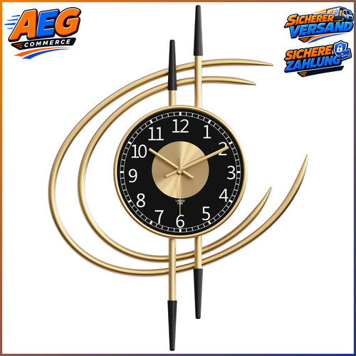 Wanduhr groß modern 54cm - modern, gold
