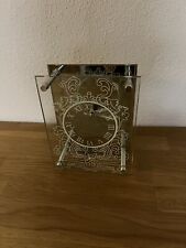 schöne Batteriebetriebene Glas Standuhr römische Ziffern weiß Spiegel