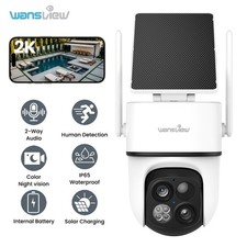 Wansview Dual Cam 2K 3MP Solar-ÜBERWACHUNGSKAMERA WLAN kabellos Outdoor 360°PTZ