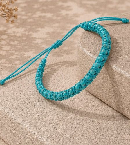 Geflochtener türkis armband - türkis,