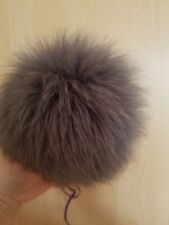 Echt Pelzbommel Fellbommel Silberfuchs 16 cm Hellgrau Unikat