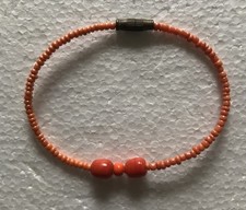 Armband kleine Perlen orange mit Drehverschluss Länge ca. 17 cm