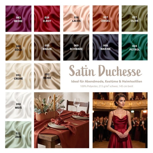 Satin duchesse stoff - satin,