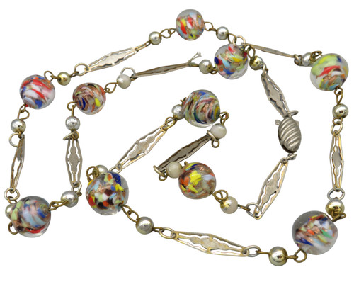 Art deco murano glas halskette - art,