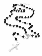 Sexy rosenkranz schwarz silber - schwarz,