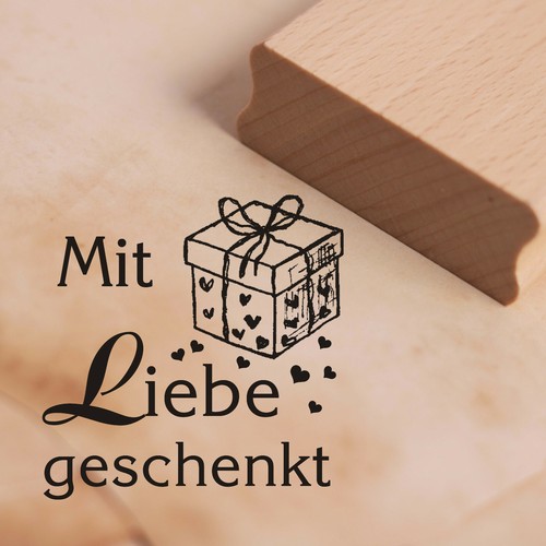 Stempel mit liebe geschenkt - stempel,