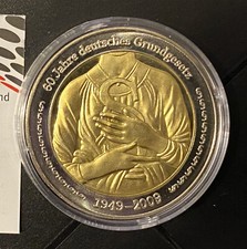 60 JAHRE BRD,1949-2009 EINIGKEIT-RECHT-FREIHEIT,Ag/Au,D40mm,21g,DE-GRUNDGESETZ !