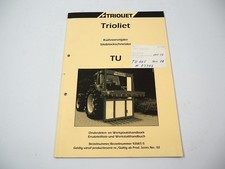 Trioliet TU 115 - 195 Siloblockschneider Werkstatthandbuch Ersatzteilliste 2014