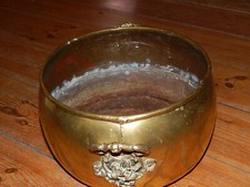 uriger alter Messingtopf Kessel Pflanzschale  Blumentopf  "shabby chic"