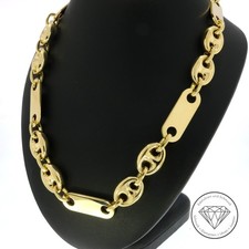 Wert: 30.730,- Bohnen Plättchen Kette massiv 750 / 18 KT Gold 84,5 cm XXYY