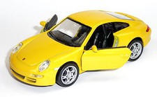 Modellauto 1:37 Porsche 911 (997) Carrera S ca. 12 cm gelb von WELLY Neuware