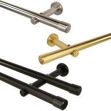 Gardinenstange Vorhangstange 1-läufig oder 2-läufig aus Metall 20 mm Durchmesser
