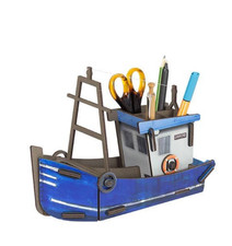 Stiftebox Fischkutter blau von