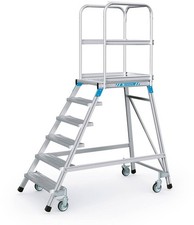 Zarges ZW41974 Podesttreppe Standplattform 6 Stufen fahrbar einseitig 1661889