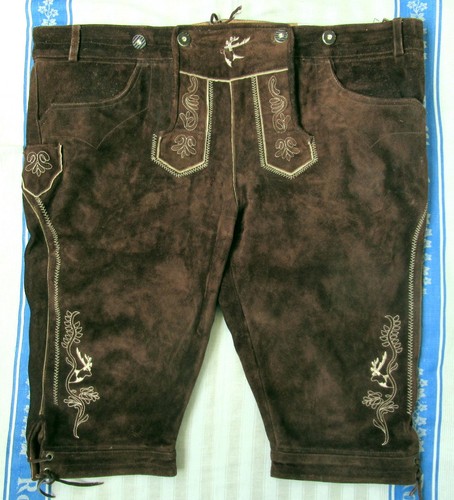 Bestickte braune kniebundhose - bestickte,