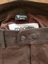 MODEKA He.- LEDERJEANS Biker Lederhose braun Gr. 50/30 1 x getragen, wie neu 