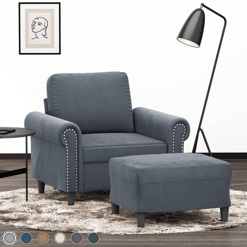 Sessel mit fußhocker samt - mit,