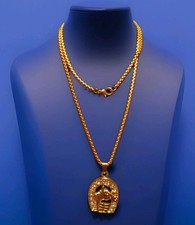 Hufeisen/Pferd Anhänger mit Halskette,  60 cm lang, vergoldet, 13 synt. Zirkonen