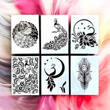 6er Set A4 Schablonen Pfau