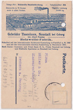 DR Firmenkarte Gebrüder Thoenissen Holzwolle-Fabrik Eisenbahnmotiv Neustadt 1923
