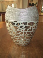 formano Deko Vase silber/gold verspiegelt 21x18x6 cm flach bauchig