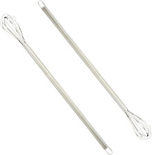 2 Mini Schneebesen Edelstahl klein mit Griff zum Rühren von Sahne Eier und Teig