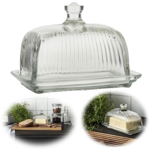 Vintage glas butterdose - glas,