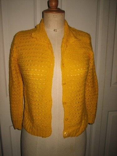 Gelbe handgestrickte wollweste - gelbe,