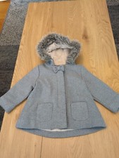 Mantel Grau Glitzer Kapuze