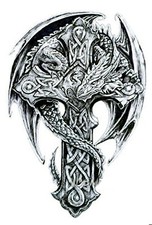 Temporäres Tattoo Drache Flügel Religion Muster Wasserfest Einmal Engel Dragon