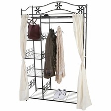 Metall-Garderobe Genf, Garderobenständer Kleiderschrank Metallregal 172x100x43cm
