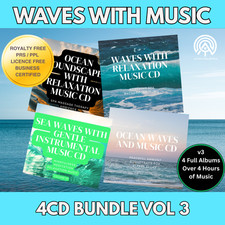 WAVES WITH MUSIC CD BUNDLE VOL 3 X4CD – Calm Background Free UK P&P