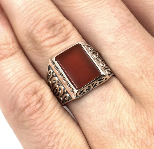 925 silber ring roter - silber, karneol