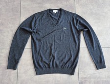 Lacoste Pullover Gr 4 / M Feinstrick Grau Anthrazit Original Wolle NEUWERTIG TOP