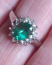 Silberring mit grünem granat - silberring,