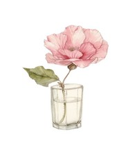 Aquarell Blumen Glas 9x9 cm