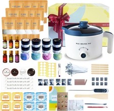 Ksedcon Komplettes Kerzenherstellungsset mit Wachsschmelzer, 12 Packungen Soja für... 