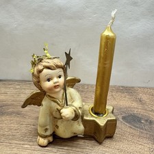 Engel Kerzenhalter Figur Gold
