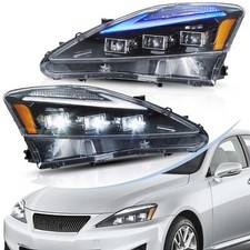 VLAND Scheinwerfer LED für Lexus IS250 IS350 IS F Blue-DRL 2006-2012 Base-Sedan