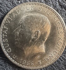 Schweden  5 Kronen 1966. Silber  18,08g.