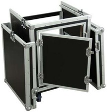 10 / 10 HE Flightcase Winkelrack Kombicase DJ L-Rack Spezial Kombi Case Rollen