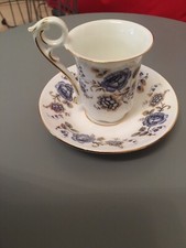 SAMMELTASSE REICHENBACH PORZELLAN Germany Mokkatasse Goldrand Blumen - Sehr edel