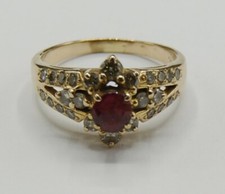 Rotgold ring granat rubin - rotgold,