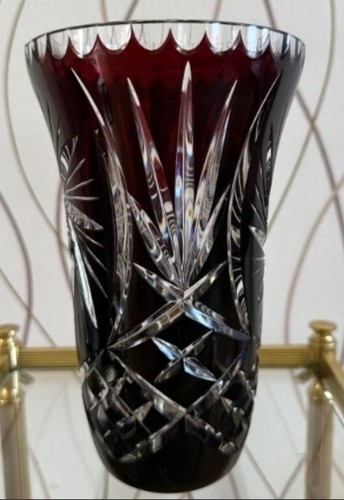 Bleikristallvase überfang - bleikristallvase,,